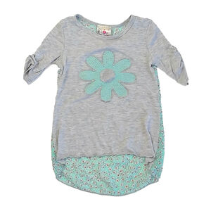 Jenna & Jessie Girls Gray | Turquoise Blouse size: 4T